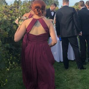 Burgundy evening dress
